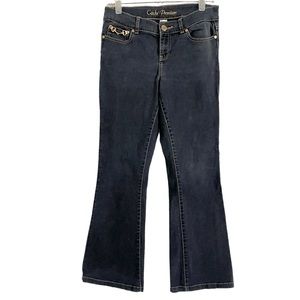 Cache Premium Jeans Bootleg Hardware Accents Women Size 6